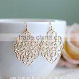 Large Gold Moroccan Filigree Earrings Boho Chic Bohemian Dangle Earrings thumbnail-3