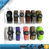 Outdoor Climbing Use Survival Bracelet Clasp With Compass , Survival Paracord Bracelet With Fire Starter Buckl