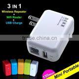 3 in 1 Mini Portable Wireless Repeater and Wifi Router With Charge Device Function thumbnail-1