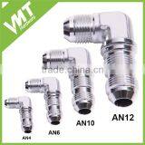 FULL FLOW 10AN 90 DEGREE BLACK SWEPT FLARE BULKHEAD FITTING ADAPTER thumbnail-2