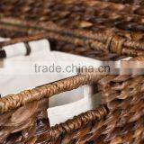 Eco-friendly Dyeing Water Hyacinth Woven Laundry Hamper With Liner thumbnail-4