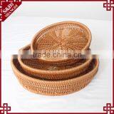 Round Shape Rattan Craft Fruit Proofing Basket for Supermarket Storage thumbnail-4