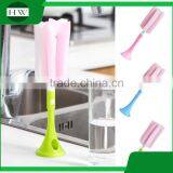 Kitchen Plastic Removable Detachable Foldable Stand Sponge Long Handle Hanging Water Cup Bottle Clean Cleaning Brush thumbnail-1