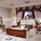 Italian Wood Bedroom Furniture Set, Luxury Royal Bed Room Furniture thumbnail-5