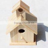 Cheap Unfinished Wooden Bird House Wholesale Wood Bird Nest Cages thumbnail-2