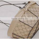Handmade Wire Kitchen Storage Basket Wire Basket With Liner thumbnail-5