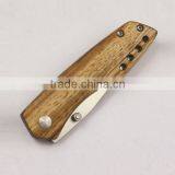 Real Zebra Wood Pocket Survival Stainless Steel Knife For Outdoor thumbnail-2