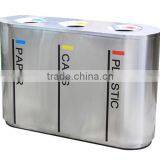 Arlau Outdoor Steel Metal 4 Compartment Recycle Bin thumbnail-3