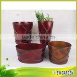 Home And Garden Red Large Outdoor Vases, Fashionable Metal Flower Planter thumbnail-1