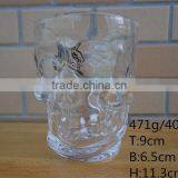 400ml Skull Heads Shape Glass Beer Mug With Handle thumbnail-1