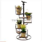 High Quality Spiral Staircase Design Wrought Iron Flower Pot Stand thumbnail-1