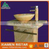 Beautiful Round Yellowl Marble Stone Bathroom Basins and Stone Sinks RST-RB115 thumbnail-1