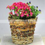 Eco-Friendly Rattan Round Shape Garden Planter Flower Pots thumbnail-6