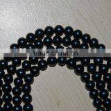 7-8mm Black Freshwater Loose Pearl 16 Inches Round Pearl Strand thumbnail-1