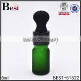 5ml Frosted Green Small Glass Oil Bottle Wholesale With Big Head Dropper thumbnail-1