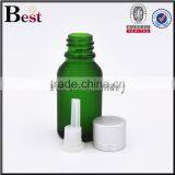 15ml Frosted Glass Bottle Green Colored Essential Oil Frosted Glass Bottle With Silver Aluminum Cap thumbnail-3