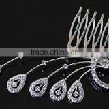 Cheap Wholesale Led Hair Accessories Silver Metal Bridal Hair Comb H172-200 thumbnail-1
