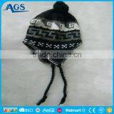 Popular Winter Crochet Hat Knitted Beanies With Strings and Ball on Top thumbnail-4