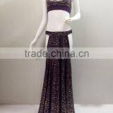 Yifusha Metallic Leopard Printed Lesson Wears Fusion Skirt and Halter Top