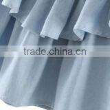 2016 Women Off Shoulder Ruffle Hem Sexy Slash Neck Cute Summer New Fashion Cotton Loose Blouse thumbnail-5