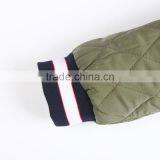 HAODUOYI Women Warm Solid Letter Embroidery Lattice Street Zipper Bomber Jacket thumbnail-5