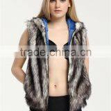 Custom Sleeveless Snow Jacket Lady Oversized Rabbit Fur Jacket for Ski thumbnail-6