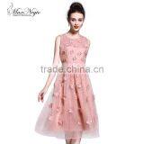 MAXNEGIO Women Ladies Sleeveless Sundress Embroidery Elegant Banquet Bubble Midi Prom Dresses thumbnail-1