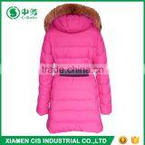 Fashion Style Winter Fur Collar Pink Long Style Duck Down Jacket for Women thumbnail-3