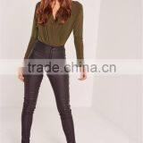 MGOO 2017 High Quality Green Olive Bodysuits Shirts Jersey 95% Cotton 5% Spandex Long Sleeves Fashion Shirts thumbnail-6