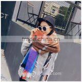 Striped Waterfall Wrap Female Cape Pashmina Printed Oversized Cashmere Shawl Famous Brand Women Winter Poncho thumbnail-3