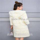 Rex Rabbit Fur Coat With Hood Thick Real Rabbit Fur Coat Winter Jacket for Women Genuine Fur Coat Customize Female Clothing thumbnail-1