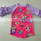 Wholesale Baby Ruffle Raglan T-shirt for Girls With Bunny thumbnail-3