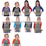 Little Girls Monogram Baseball Tee Shirt Top thumbnail-1