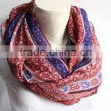 Boho Scarf, Tribal Infinity Scarf, Ethnic Scarf,Blue and Red Infinity Scarf, Women Accessories, Gift for Her thumbnail-4