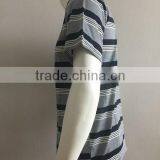 100% Polyester Striped Short Sleeve Polo Shirt thumbnail-3