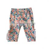 Boutique Kids Floral Ruffle Leggings Icing Summer Baby Leggings Girls New Designs Ruffle Capris