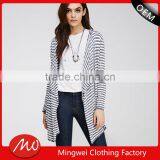 Wholesale Womens Irregular Fashion Stripes Cardigan Sweater From Shantou thumbnail-1