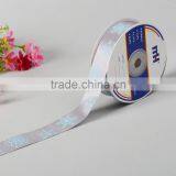 1" Wide Snowflake Printed Satin Christmas Holiday Ribbons thumbnail-1