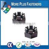 Made in Taiwan Brass Plated Stainless Steel Black Phosphate Half Castle Nut thumbnail-6