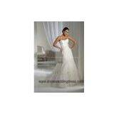 A-line Wedding-dress Strapless Court Train Satin Netting White thumbnail-1