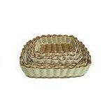 Weaving Plastic Rattan Bread Basket , Smellless Bakery Display Tray thumbnail-1