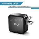 IBD US/EU Plug Wall Charger Power Adapter 5V 2.4A Dual Port USB Home Travel Charger thumbnail-1