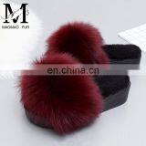 Wholesale Cheaper Fox Fur Shoes Slippers Fox Fur Slides Women Shoes thumbnail-4