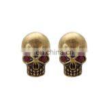 Jewelry Wholesale Steampunk Bronze Skull Stud Earrings for Men thumbnail-2