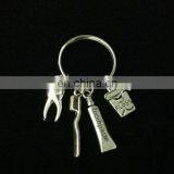 New Arrival Wholesale Hand Stamped Antique Silver Dental Floss Keychain