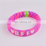 Promotional Customized Colorful Twist Silicone Bracelet