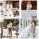 50styles Crochet White Knitted Beach Cover up Dress Tunic Long Pareos Bikinis Cover Ups Swim Cover up Robe Plage Beachwear thumbnail-3