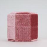 Velvet Hexagonal Jewelry Box Retro Silk Cloth Ring Box Jewelry Flannel Jewelry Box Can Print LOGO thumbnail-2