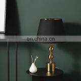 Nordic Creative Metal Base Design High-end Black Cotton Lampshade 10 Inch Bedroom Bedside Warm Table Lamp thumbnail-3