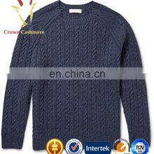 Winter Thick Cashmere Cable Knit Sweater Men thumbnail-3